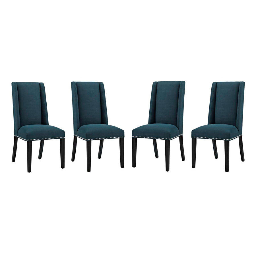 Baron Dining Chair Fabric Set of 4 - Elegant Heritage Style & Nailhead Trim