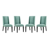 Baron Dining Chair Fabric Set of 4 - Elegant Heritage Style & Nailhead Trim