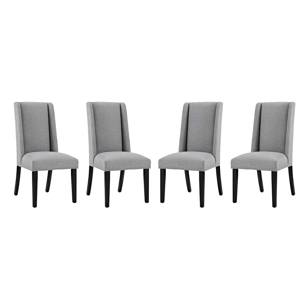 Baron Dining Chair Fabric Set of 4 - Elegant Heritage Style & Nailhead Trim