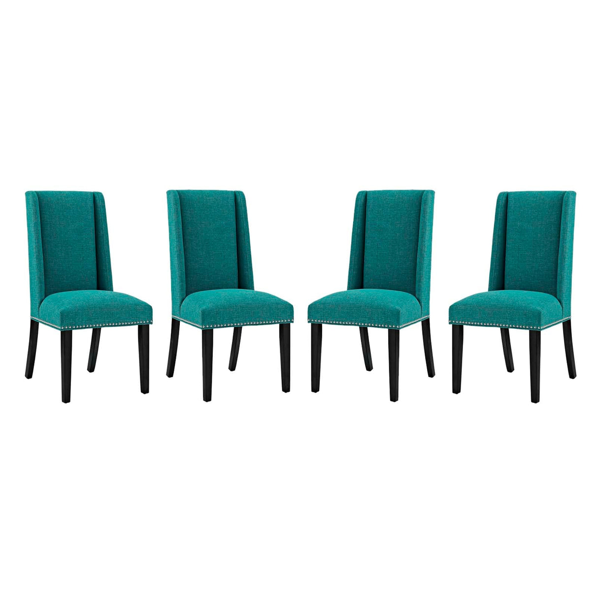 Baron Dining Chair Fabric Set of 4 - Elegant Heritage Style & Nailhead Trim