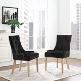 Pose Dining Chair Performance Velvet Set of 2 - Modern Farmhouse & Tufted Nailhead Trim