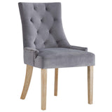 Pose Dining Chair Performance Velvet Set of 2 - Modern Farmhouse & Tufted Nailhead Trim