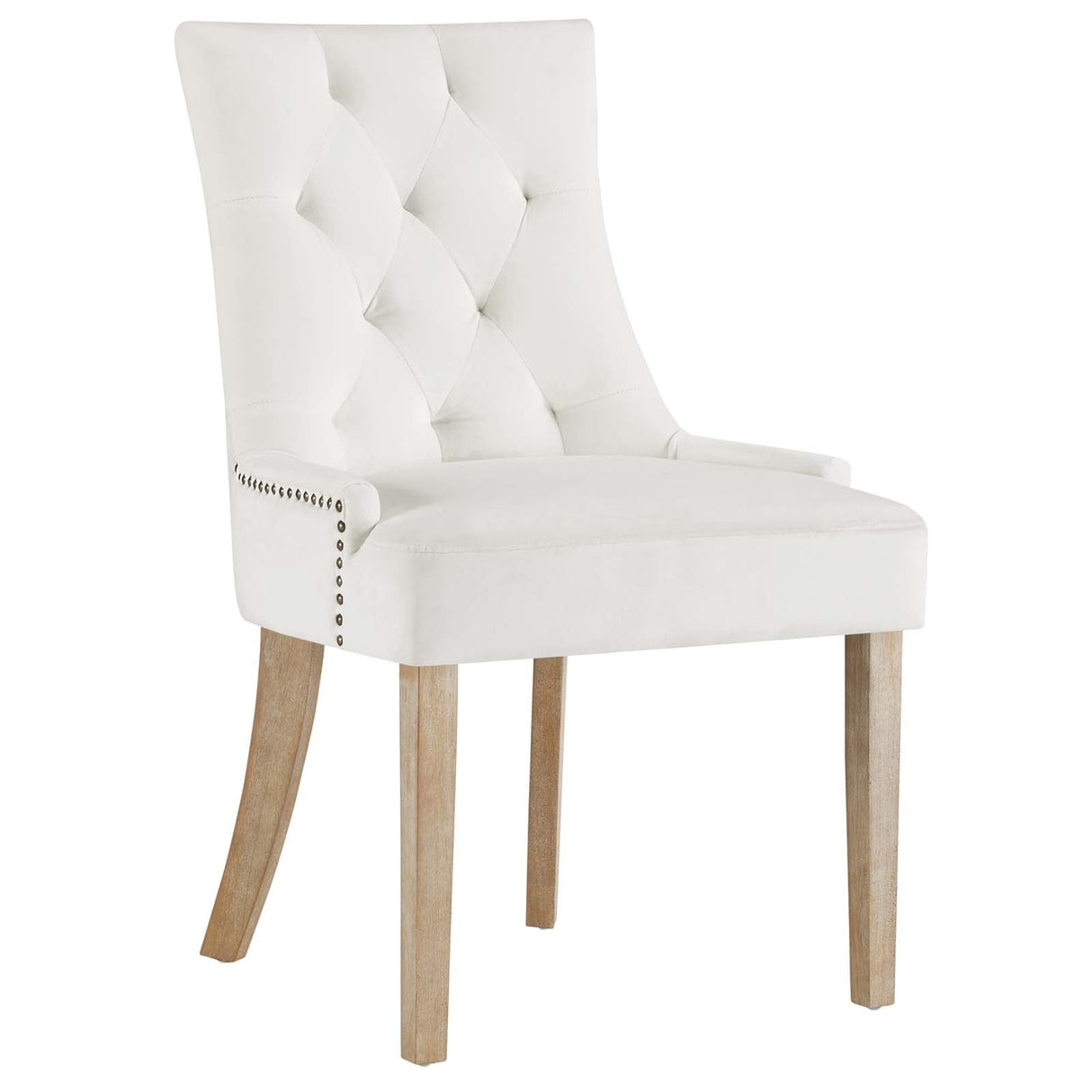 Pose Dining Chair Performance Velvet Set of 2 - Modern Farmhouse & Tufted Nailhead Trim