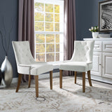 Pose Dining Chair Performance Velvet Set of 2 - Modern Farmhouse & Tufted Nailhead Trim