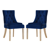 Pose Dining Chair Performance Velvet Set of 2 - Modern Farmhouse & Tufted Nailhead Trim