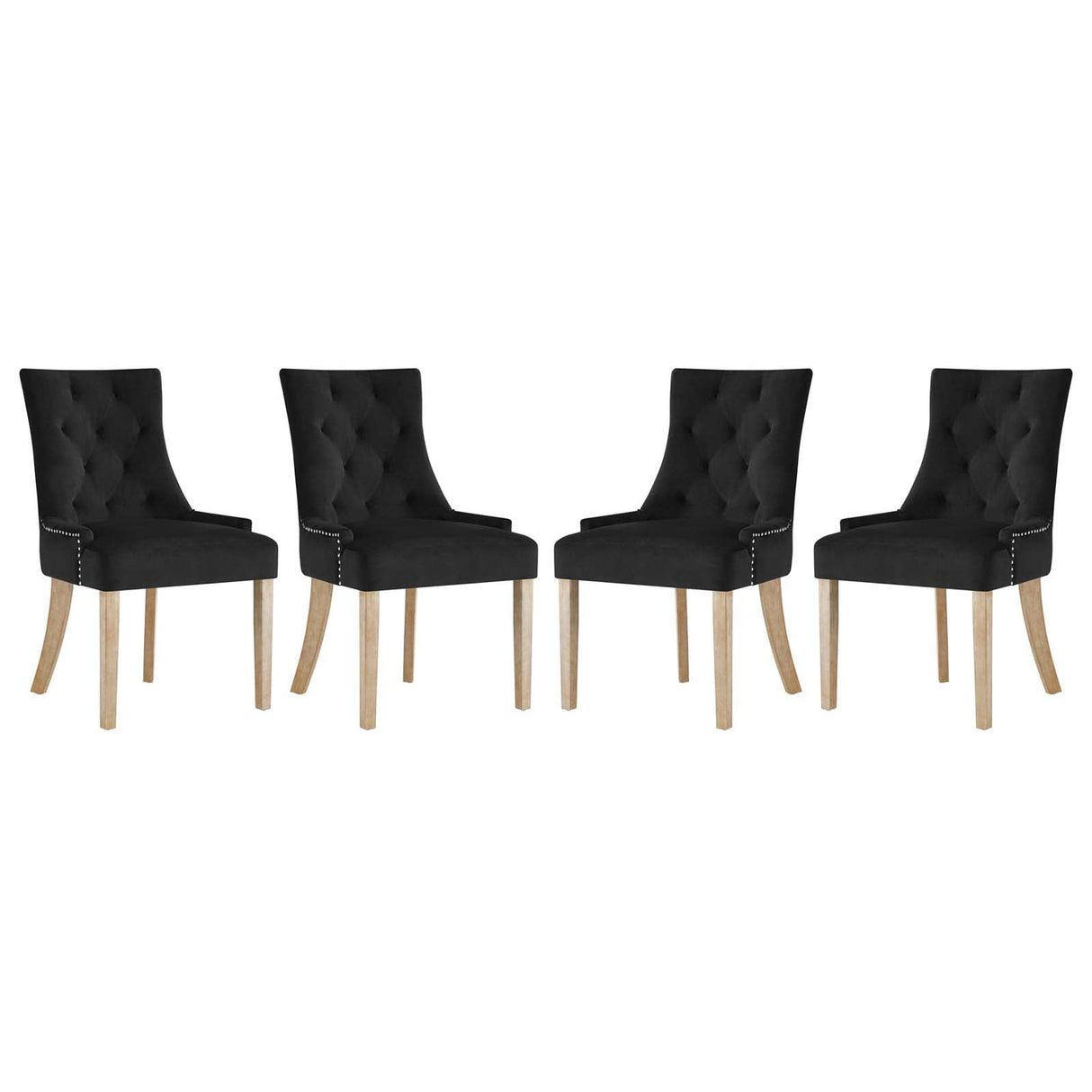 Pose Dining Chair Performance Velvet Set of 4 - Modern Farmhouse & Stain-Resistant