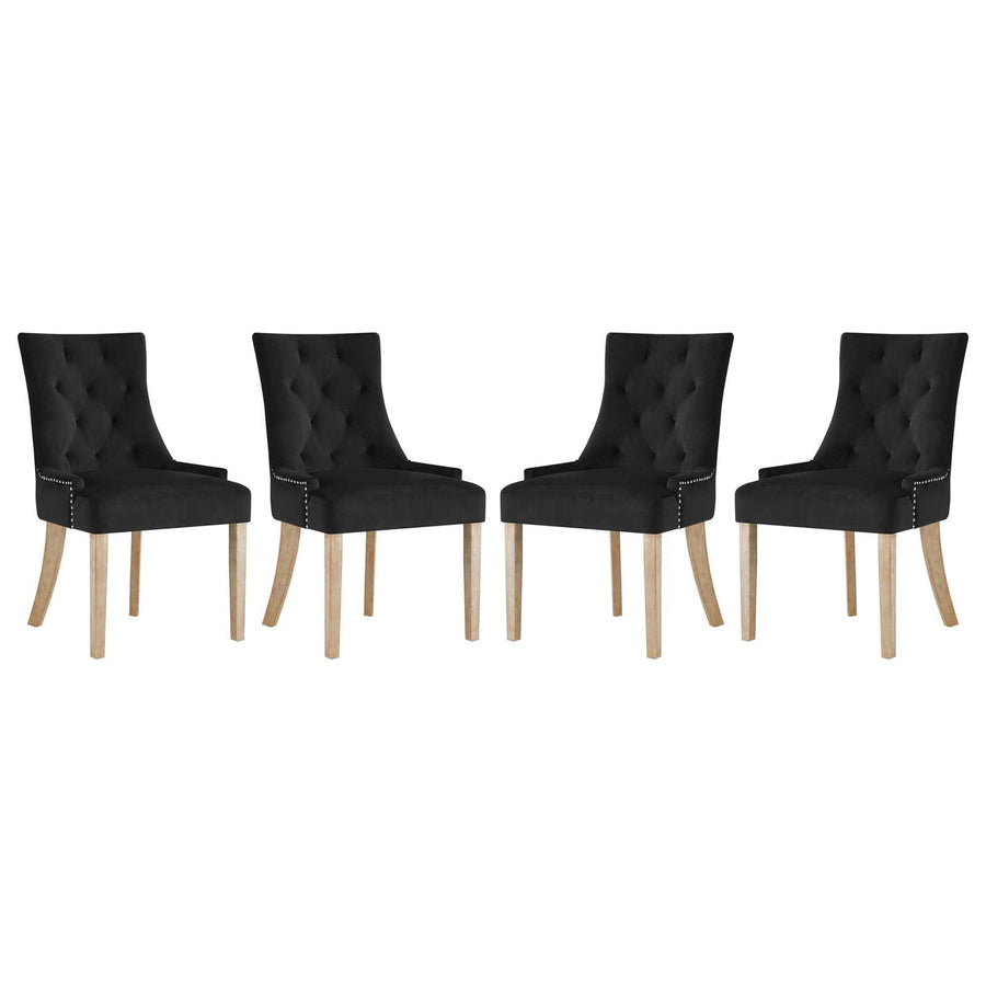 Pose Dining Chair Performance Velvet Set of 4 - Modern Farmhouse & Stain-Resistant
