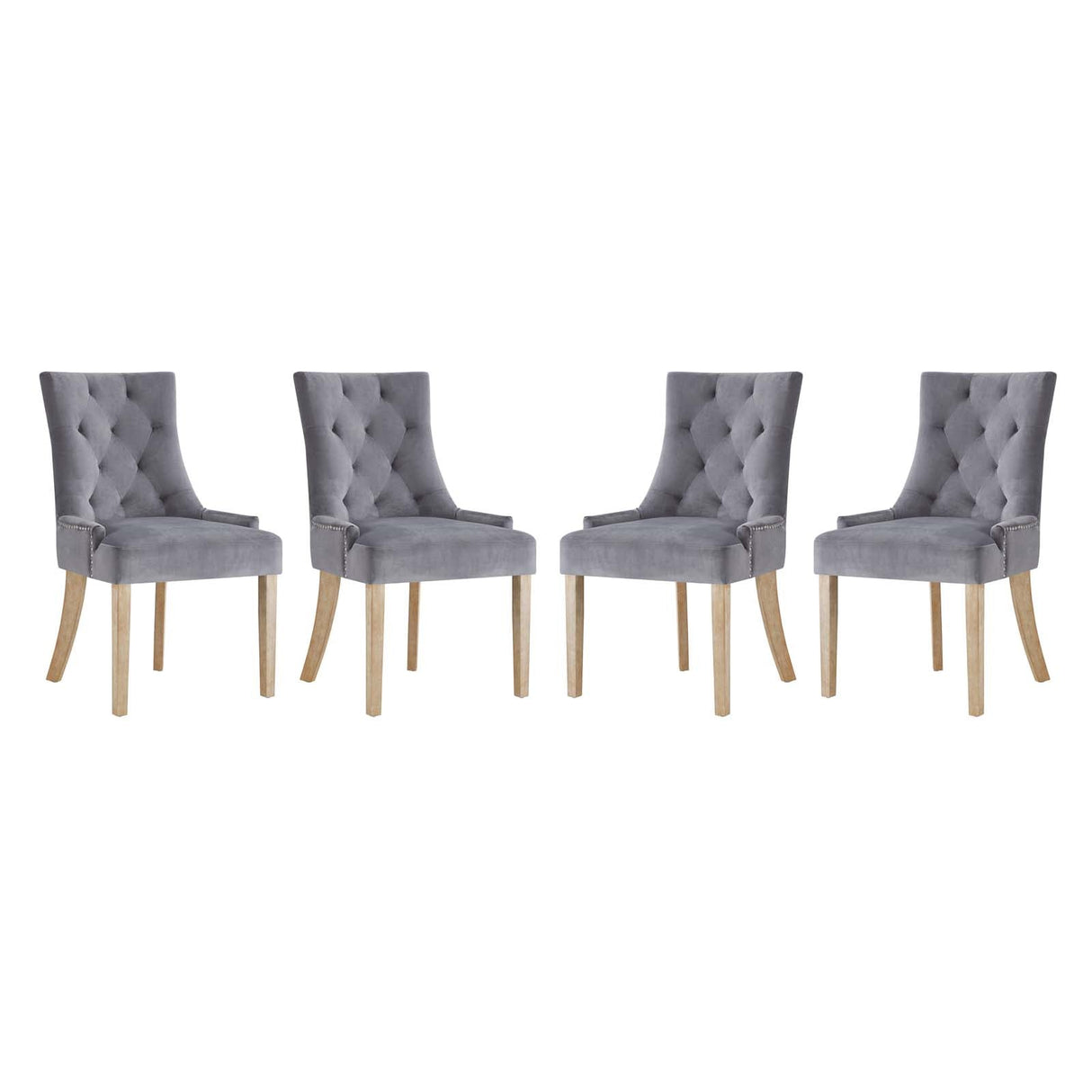 Pose Dining Chair Performance Velvet Set of 4 - Modern Farmhouse & Stain-Resistant