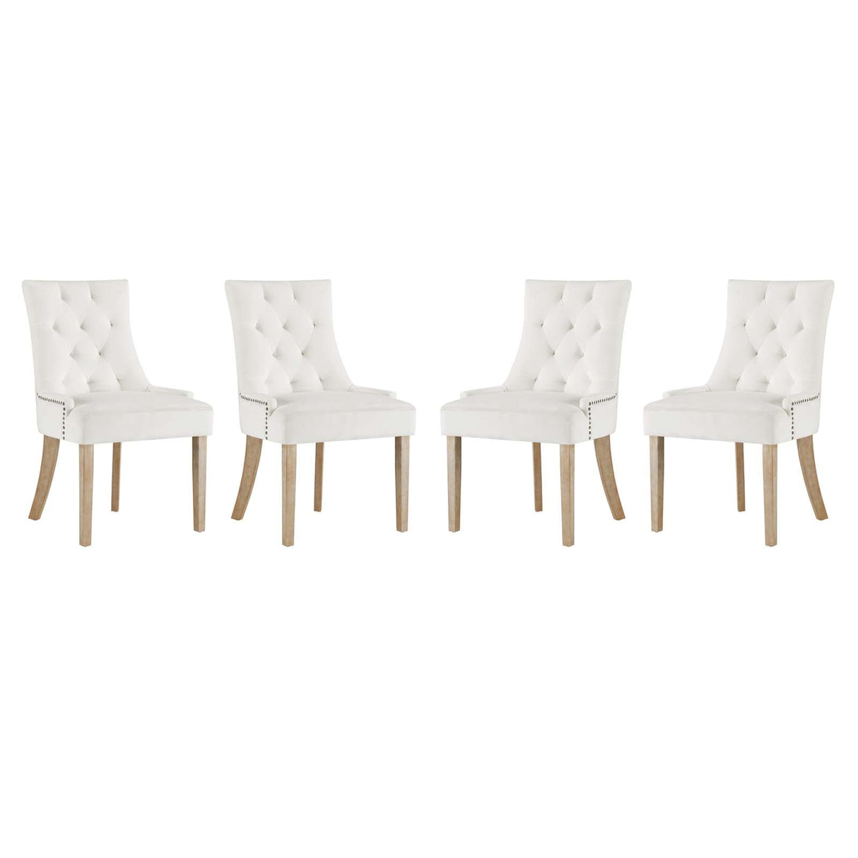 Pose Dining Chair Performance Velvet Set of 4 - Modern Farmhouse & Stain-Resistant