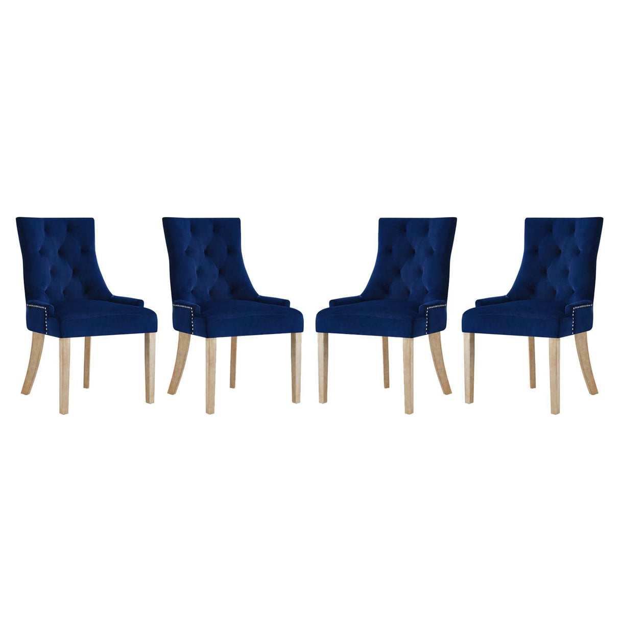 Pose Dining Chair Performance Velvet Set of 4 - Modern Farmhouse & Stain-Resistant