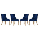 Pose Dining Chair Performance Velvet Set of 4 - Modern Farmhouse & Stain-Resistant