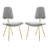 Ponder Performance Velvet Dining Side Chair Set of 2 - Modern Glam & Gold Stainless Steel