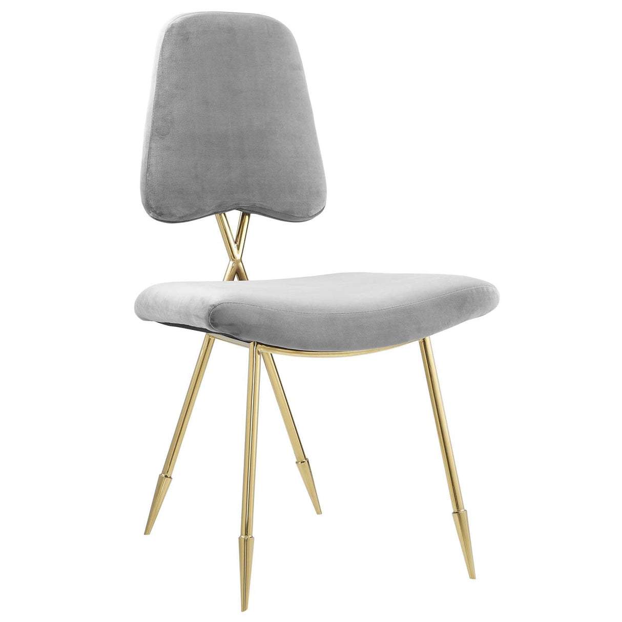 Ponder Performance Velvet Dining Side Chair Set of 2 - Modern Glam & Gold Stainless Steel