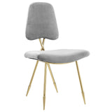 Ponder Performance Velvet Dining Side Chair Set of 2 - Modern Glam & Gold Stainless Steel