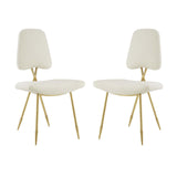 Ponder Performance Velvet Dining Side Chair Set of 2 - Modern Glam & Gold Stainless Steel