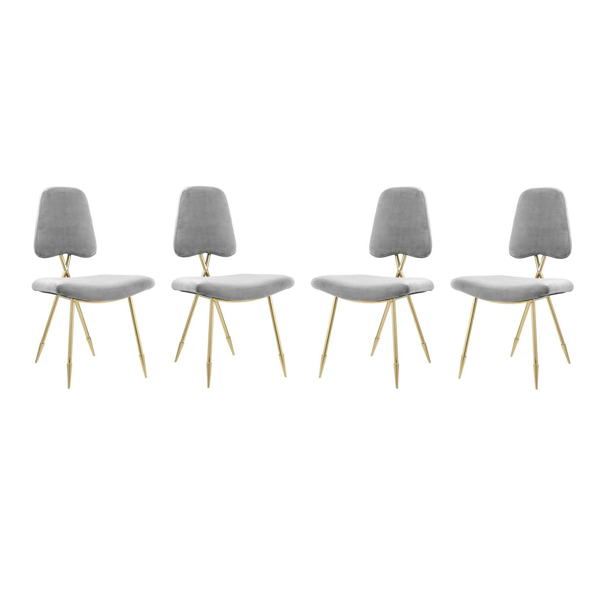 Ponder Dining Side Chair Set of 4 - Modern Glam & Velvet Performance