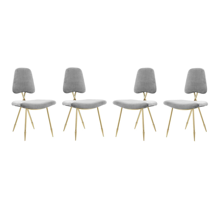 Ponder Dining Side Chair Set of 4 - Modern Glam & Velvet Performance
