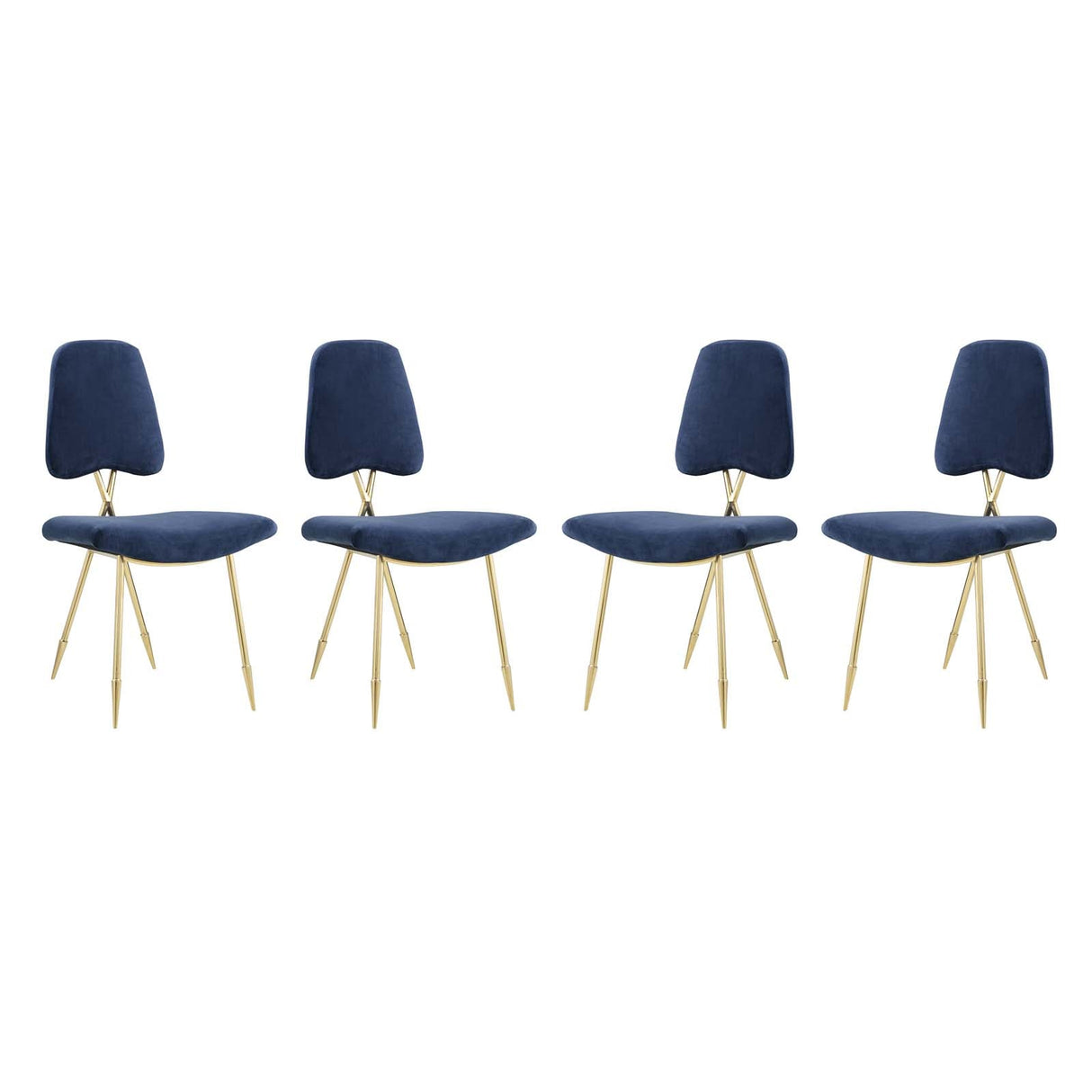 Ponder Dining Side Chair Set of 4 - Modern Glam & Velvet Performance