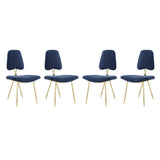 Ponder Dining Side Chair Set of 4 - Modern Glam & Velvet Performance