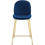 Scoop Gold Stainless Steel Leg Performance Velvet Counter Stool - Modern Glam & Stain-Resistant