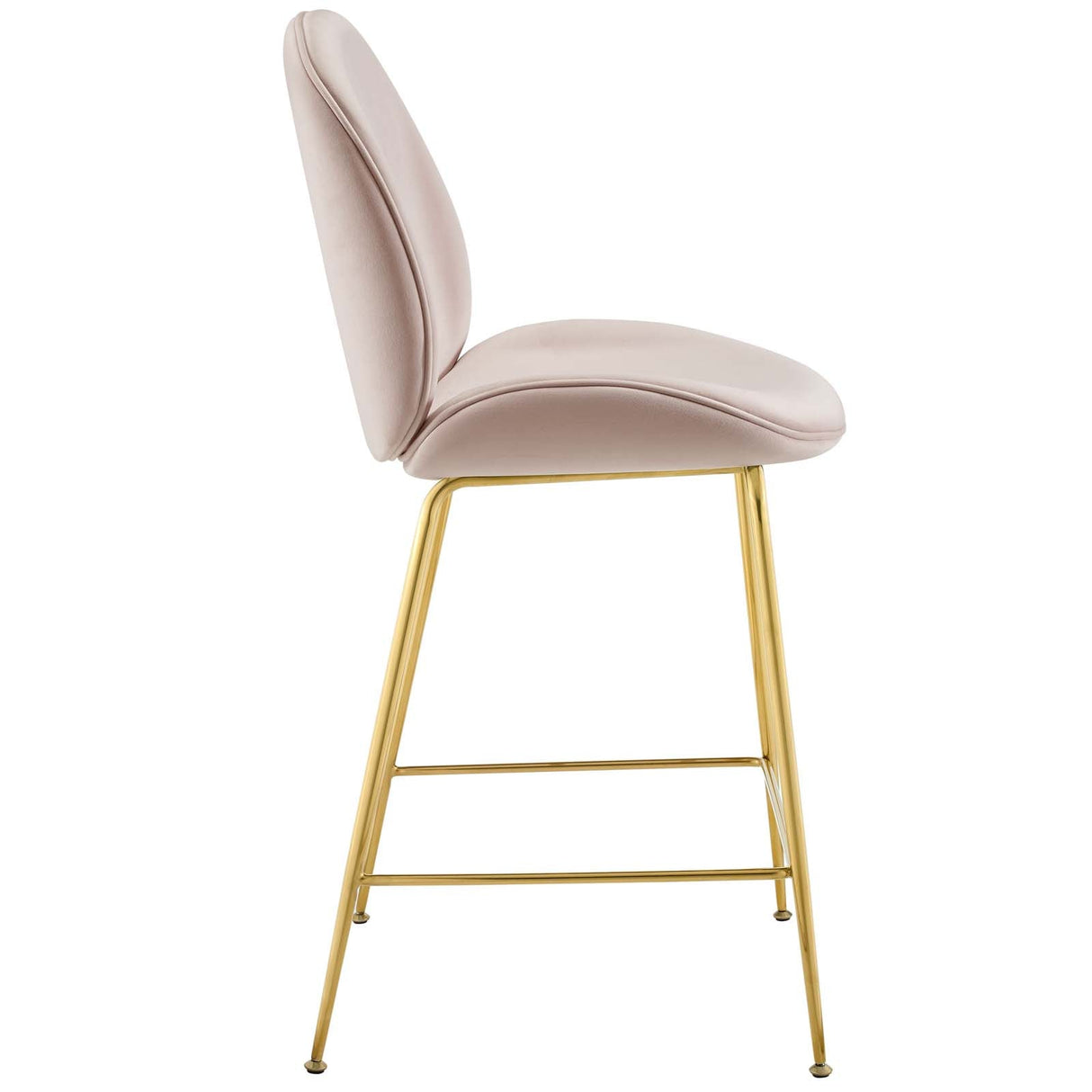 Scoop Gold Stainless Steel Leg Performance Velvet Counter Stool - Modern Glam & Stain-Resistant