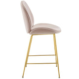 Scoop Gold Stainless Steel Leg Performance Velvet Counter Stool - Modern Glam & Stain-Resistant