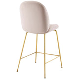 Scoop Gold Stainless Steel Leg Performance Velvet Counter Stool - Modern Glam & Stain-Resistant