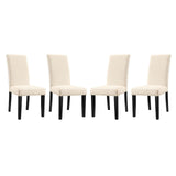 Parcel Dining Side Chair Fabric Set of 4 - Transitional Elegance & Nailhead Trim