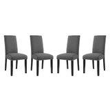 Parcel Dining Side Chair Fabric Set of 4 - Transitional Elegance & Nailhead Trim