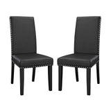 Parcel Dining Side Chair Vinyl Set of 2 - Transitional Modern Style & Elegant Nailhead Trim