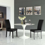 Parcel Dining Side Chair Vinyl Set of 2 - Transitional Modern Style & Elegant Nailhead Trim
