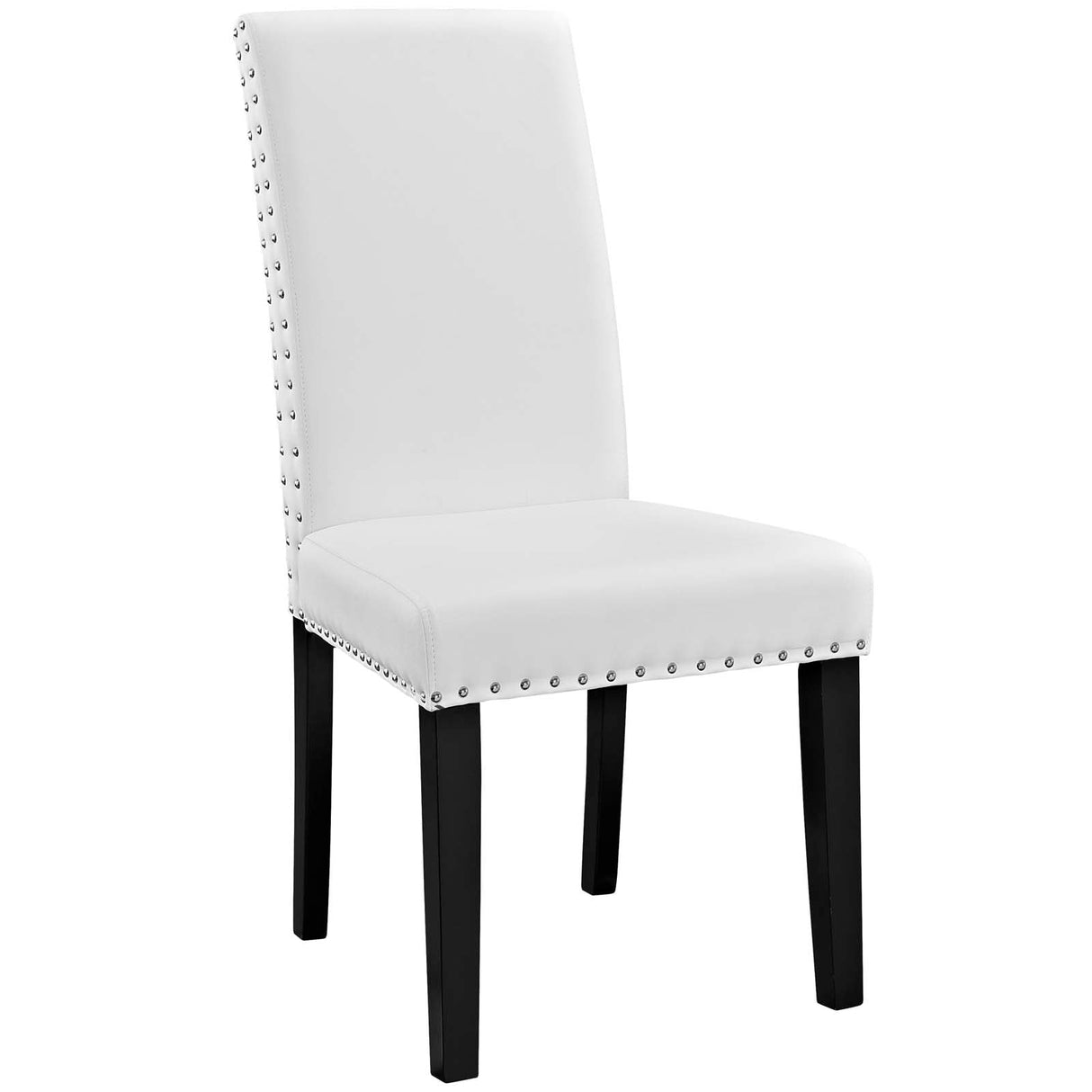 Parcel Dining Side Chair Vinyl Set of 2 - Transitional Modern Style & Elegant Nailhead Trim