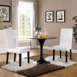 Parcel Dining Side Chair Vinyl Set of 2 - Transitional Modern Style & Elegant Nailhead Trim