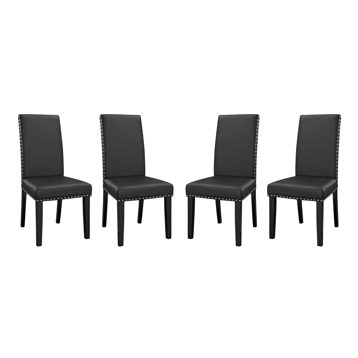 Parcel Dining Side Chair Vinyl Set of 4 - Mid-Century Modern & Easy-Clean Vegan Leather