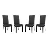 Parcel Dining Side Chair Vinyl Set of 4 - Mid-Century Modern & Easy-Clean Vegan Leather