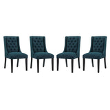 Baronet Upholstered Fabric Dining Chair Set of 4 - French Vintage & Button-Tufted Elegance