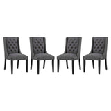 Baronet Upholstered Fabric Dining Chair Set of 4 - French Vintage & Button-Tufted Elegance