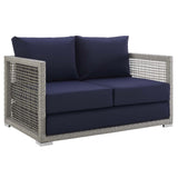 Aura 6 Piece Outdoor Patio Wicker Rattan Set - Modern Coastal & Weather-Resistant Sectional