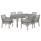 Aura 7 Piece Outdoor Patio Wicker Rattan Set - Modern Coastal & Weather-Resistant