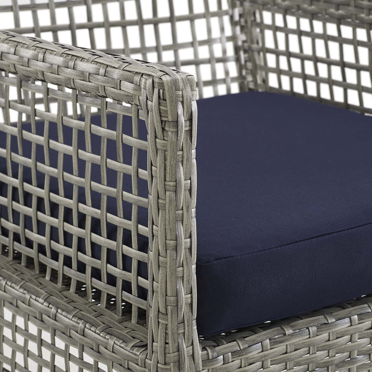 Aura 7 Piece Outdoor Patio Wicker Rattan Set - Modern Coastal & Weather-Resistant