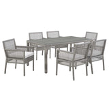 Aura 7 Piece Outdoor Patio Wicker Rattan Set - Modern Coastal & Weather-Resistant