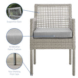 Aura Dining Armchair Outdoor Patio Wicker Rattan Set of 2 - Modern Coastal & Weather-Resistant