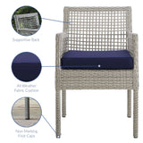 Aura Dining Armchair Outdoor Patio Wicker Rattan Set of 2 - Modern Coastal & Weather-Resistant
