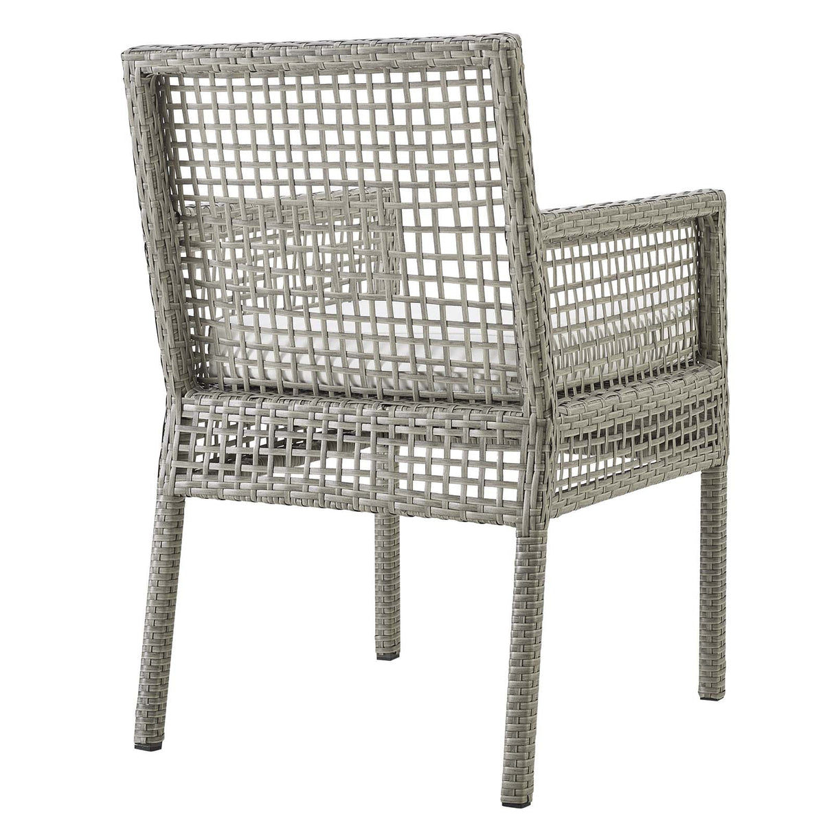Aura Dining Armchair Outdoor Patio Wicker Rattan Set of 2 - Modern Coastal & Weather-Resistant