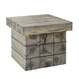 Manteo Rustic Coastal Outdoor Patio Side Table - Modern Driftwood Finish & Weather-Resistant End Table