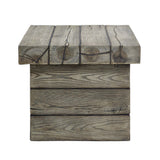 Manteo Rustic Coastal Outdoor Patio Side Table - Modern Driftwood Finish & Weather-Resistant End Table