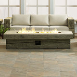 Manteo 70" Rectangular Outdoor Patio Fire Pit Table - Rustic Coastal & Weather-Resistant