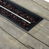 Manteo 70" Rectangular Outdoor Patio Fire Pit Table - Rustic Coastal & Weather-Resistant