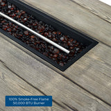 Manteo 70" Rectangular Outdoor Patio Fire Pit Table - Rustic Coastal & Weather-Resistant