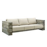 Manteo Rustic Coastal Outdoor Patio Sunbrella® Sofa - Driftwood Finish & Weather-Resistant Seating